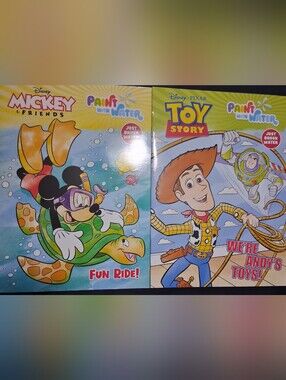 Set Of 2 New Disney Paint With Water Books